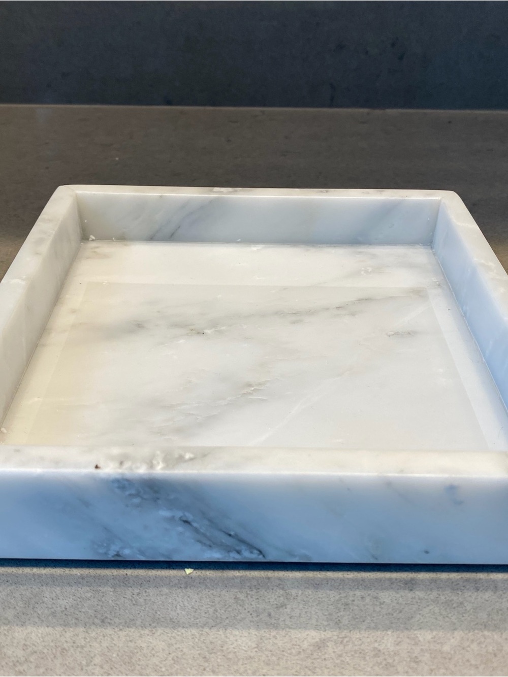 Marble Square Vanity Tray - White 6.5” x 6.5”